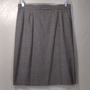 VTG Sag Harbor Black & White Houndstooth Wool-blend Pencil Skirt Fits Women's 14